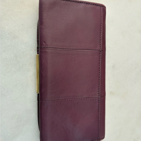 Coach Plum Leather Wallet with Gold Clasp - Picture 12 of 12